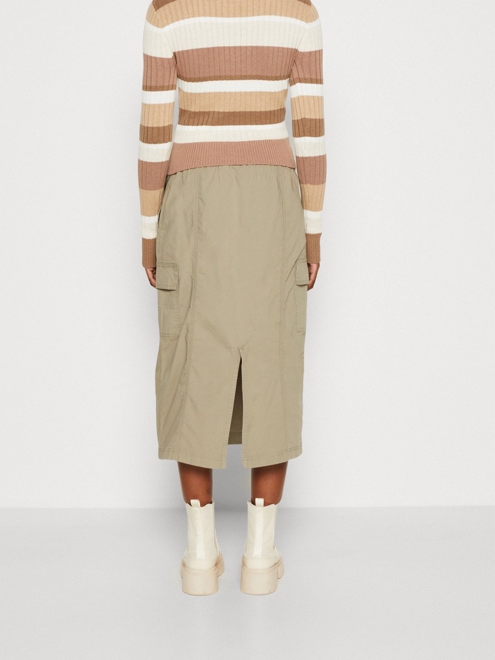 Hollister Striped Ribbed Crewneck Sweater in Cream, Tan & Brown - Picture 2 of 5